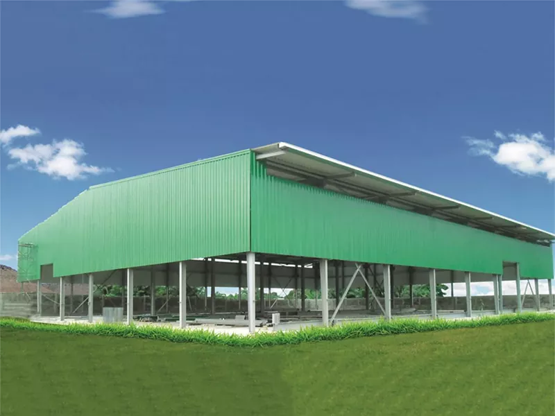 Eco-friendly Prefab Hlau Warehouse Tsev