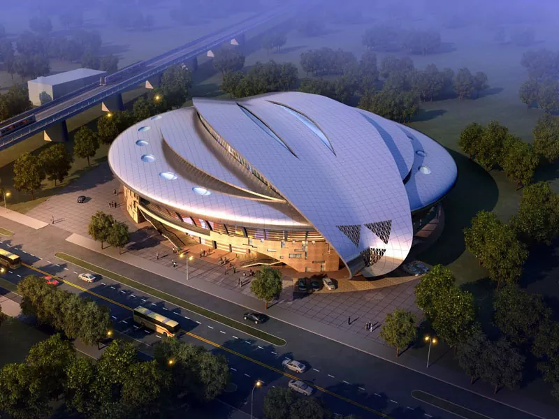 Prefab Stadium Kev tsim kho nrog cov qauv hlau